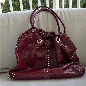Elegant Burgundy Leather Tote Bag
